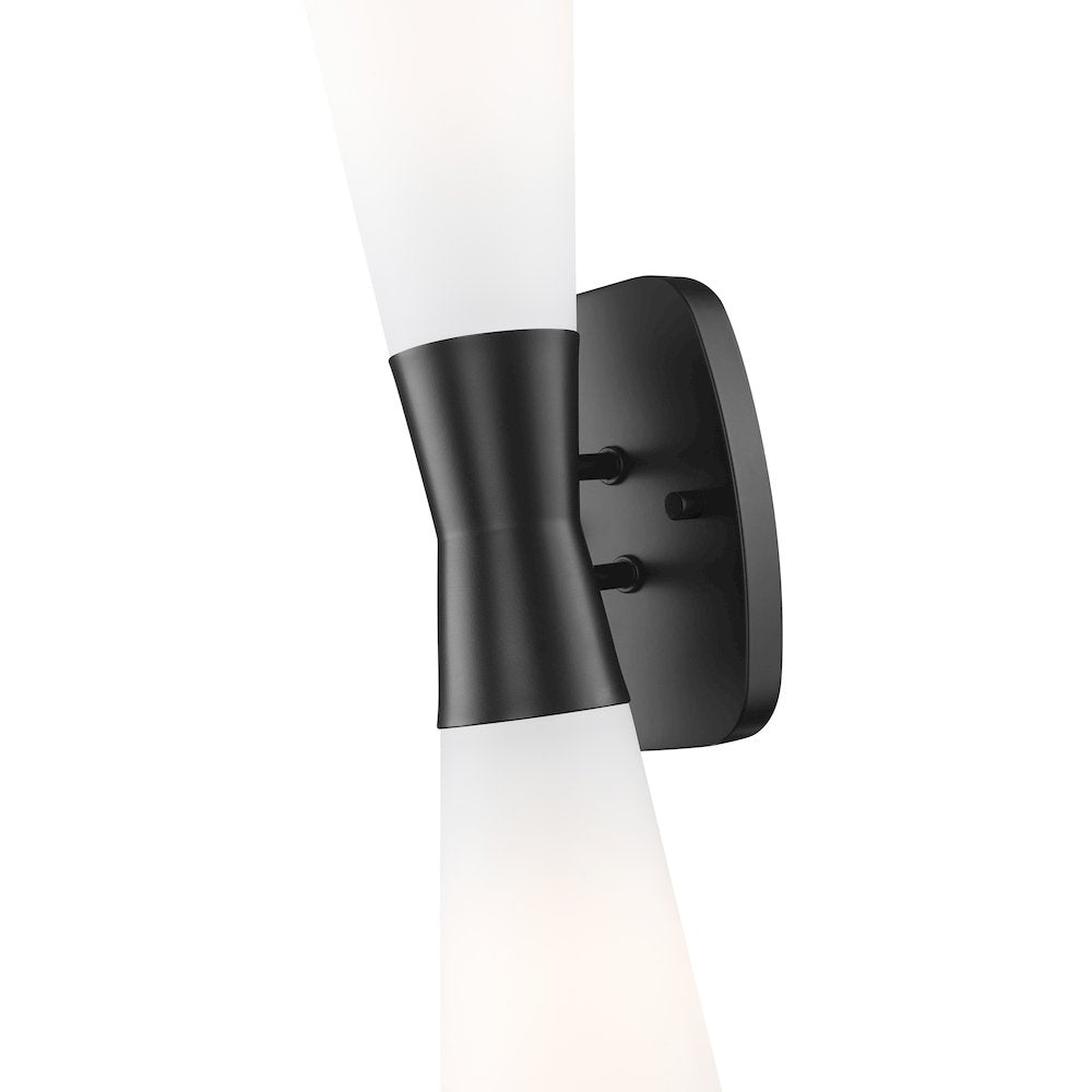 Z-Lite 2 Light Wall Sconce, Matte Black
