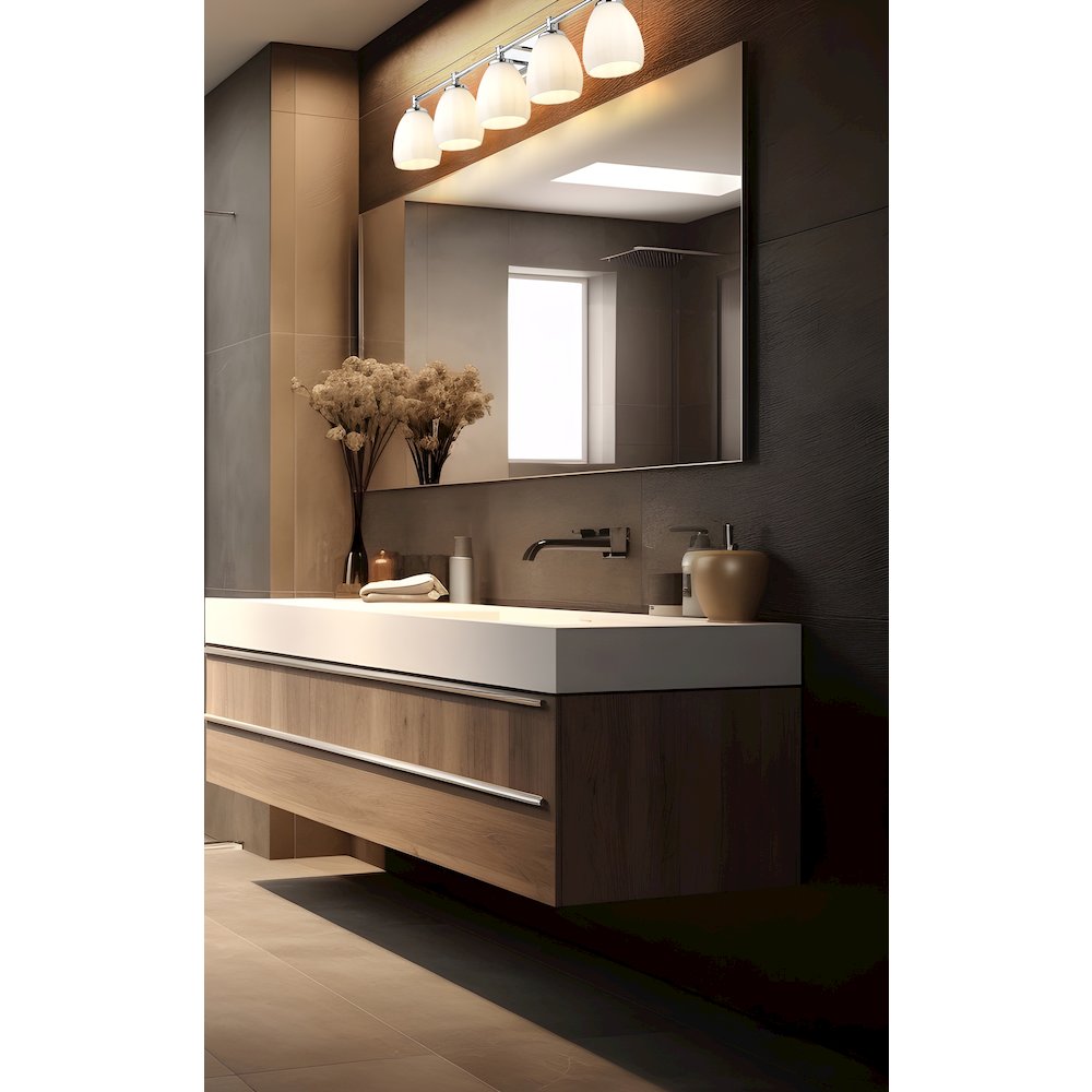 Z-Lite Oren 5 Light Vanity in Chrome  color, Steel frame