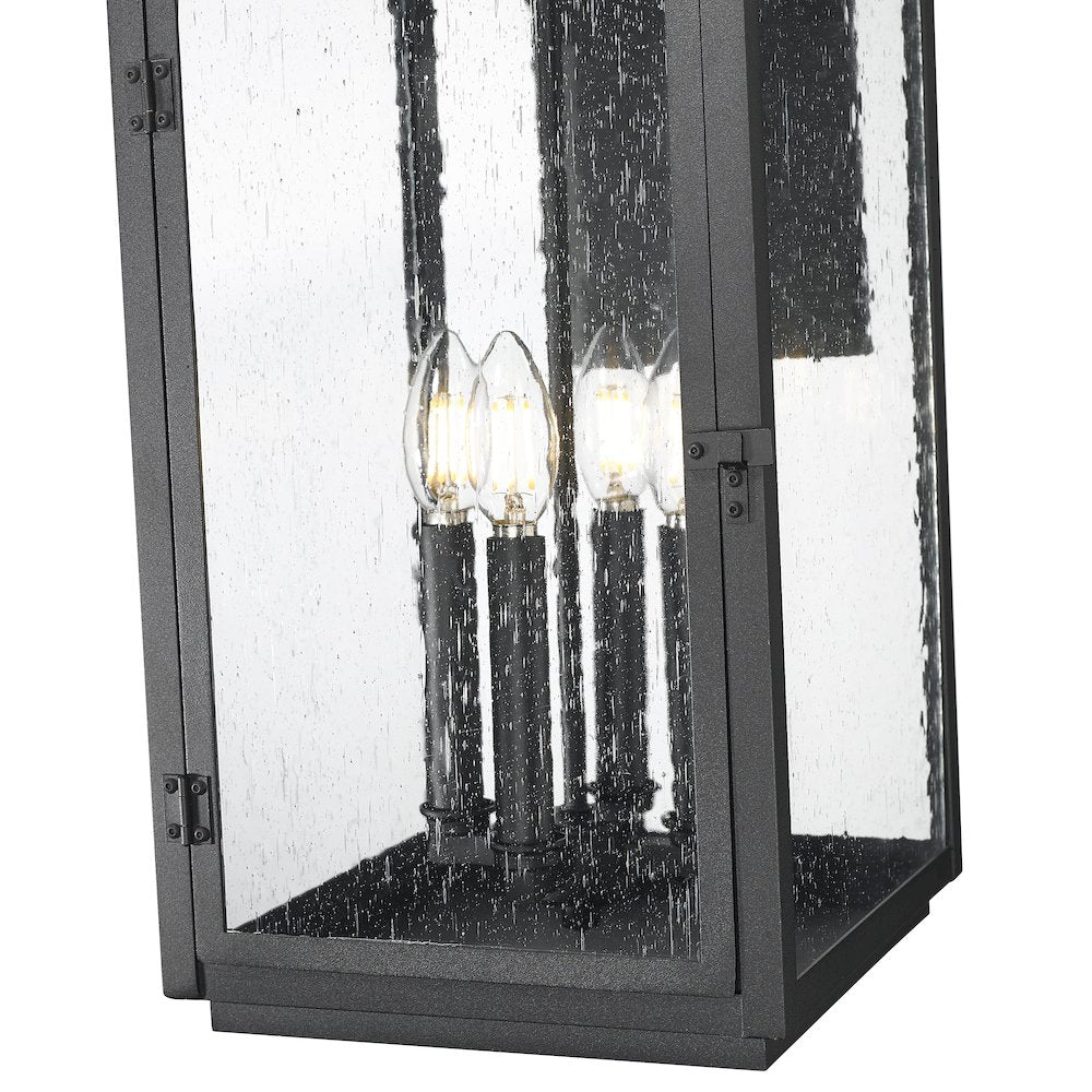 Z-Lite Hartwell 4 Light Outdoor Wall Light in Sand Black color, Aluminum frame