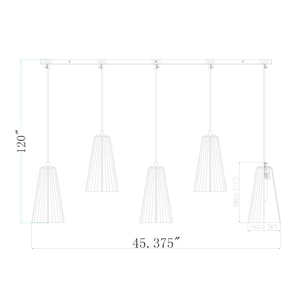 Z-Lite 5 Light Linear Chandelier