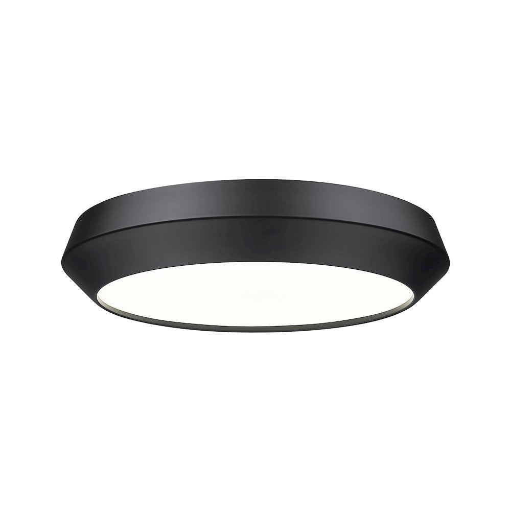 Z-Lite 1 Light Flush Mount, Matte Black