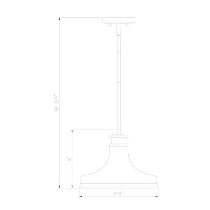 Z-Lite 1 Light Pendant, Brushed Nickel