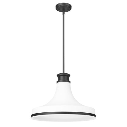 Z-Lite 1 Light Pendant, Matte Black