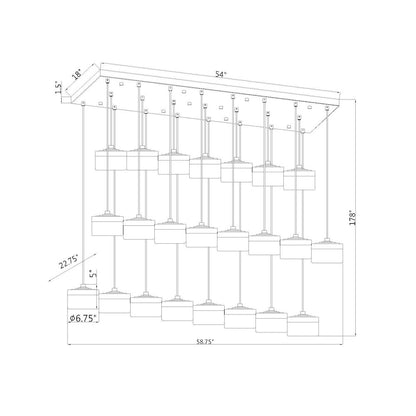 Z-Lite 23 Light Linear Chandelier, Matte Black