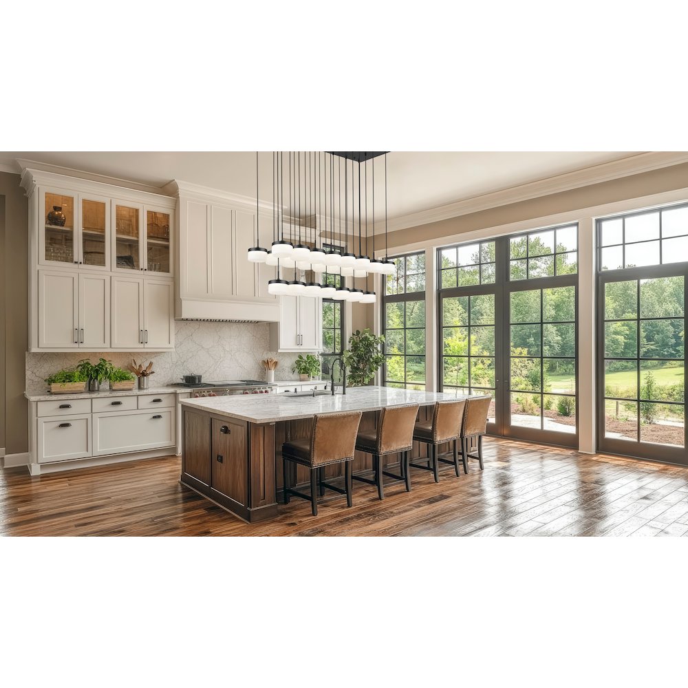 Z-Lite 23 Light Linear Chandelier, Matte Black