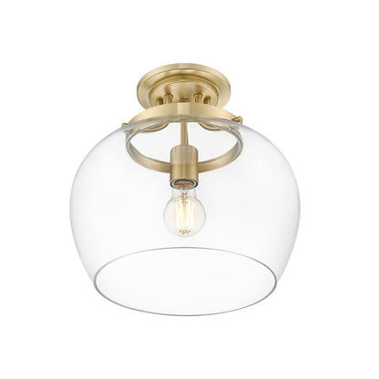 Z-Lite 1 Light Semi Flush Mount, Burnished Brass