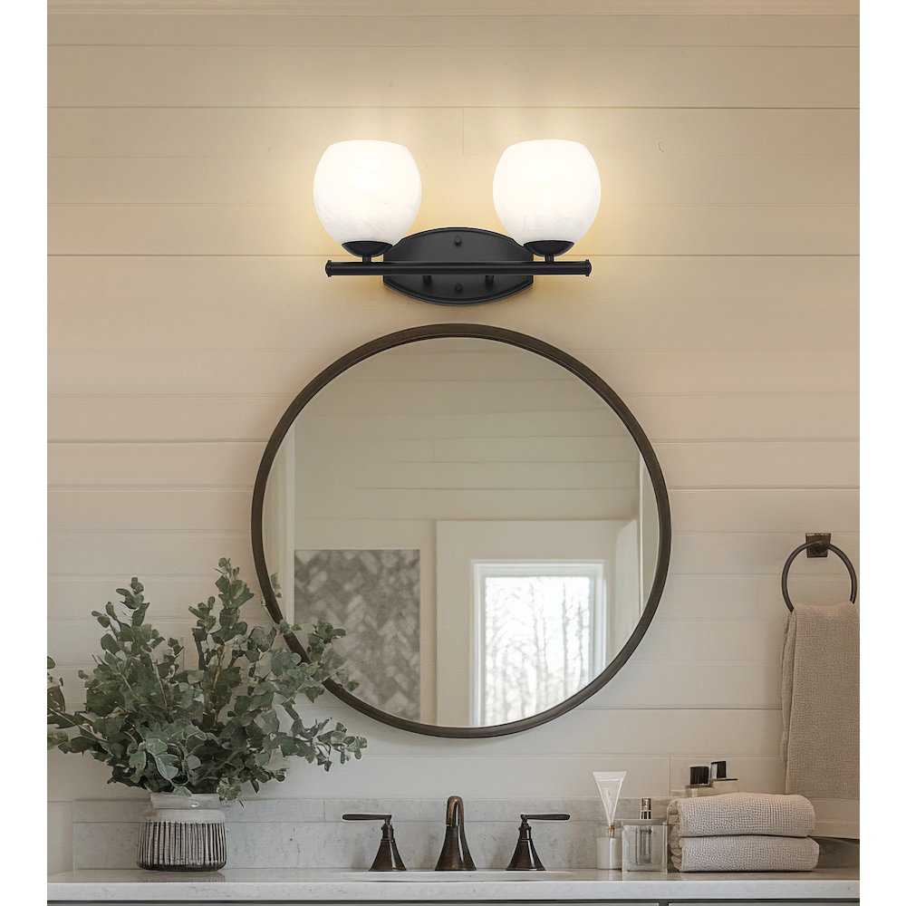 Z-Lite 2 Light Vanity, Matte Black