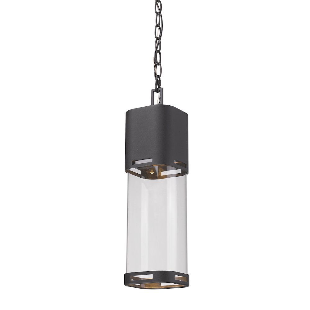 Z-Lite Lestat 1 Light Outdoor Chain Mount Ceiling Fixture, Black