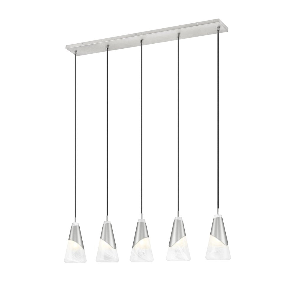 Z-Lite Aimie 5 Light Linear Chandelier, Brushed Nickel