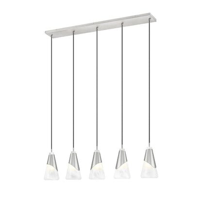 Z-Lite Aimie 5 Light Linear Chandelier, Brushed Nickel