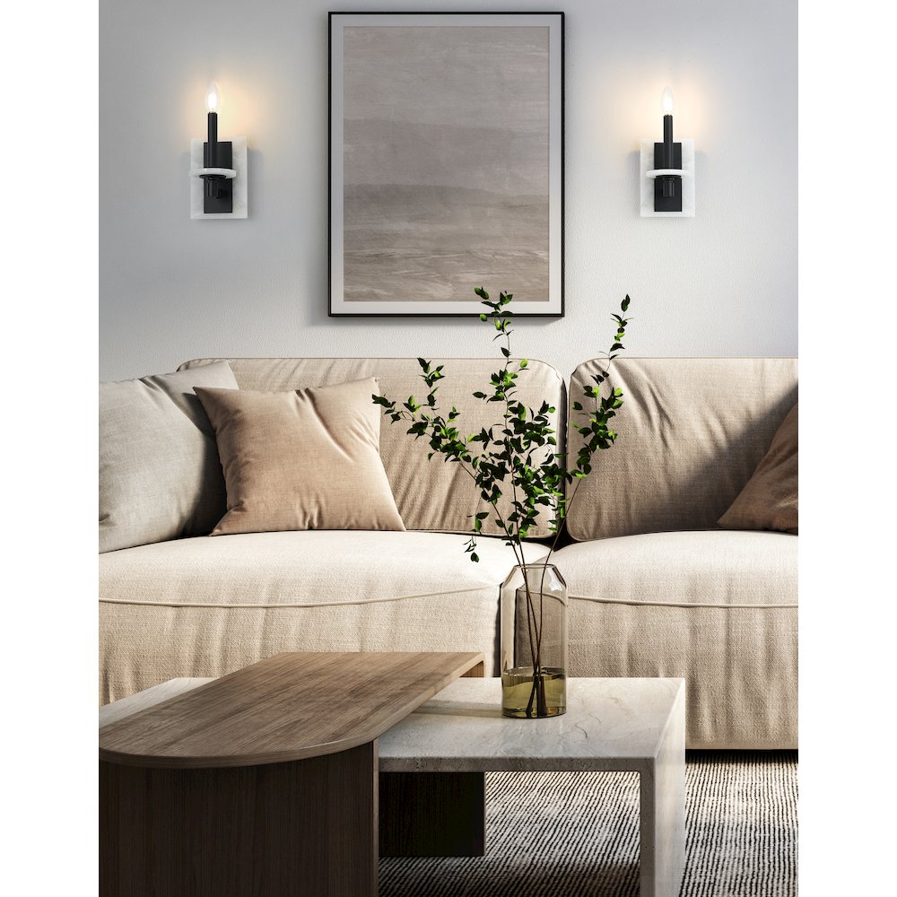 Z-Lite Kaden 1 Light Wall Sconce in Matte Black color, Steel frame