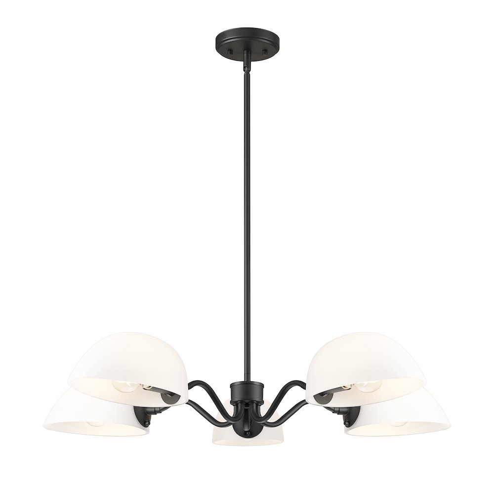 Z-Lite 5 Light Chandelier, Matte Black