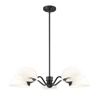 Z-Lite 5 Light Chandelier, Matte Black