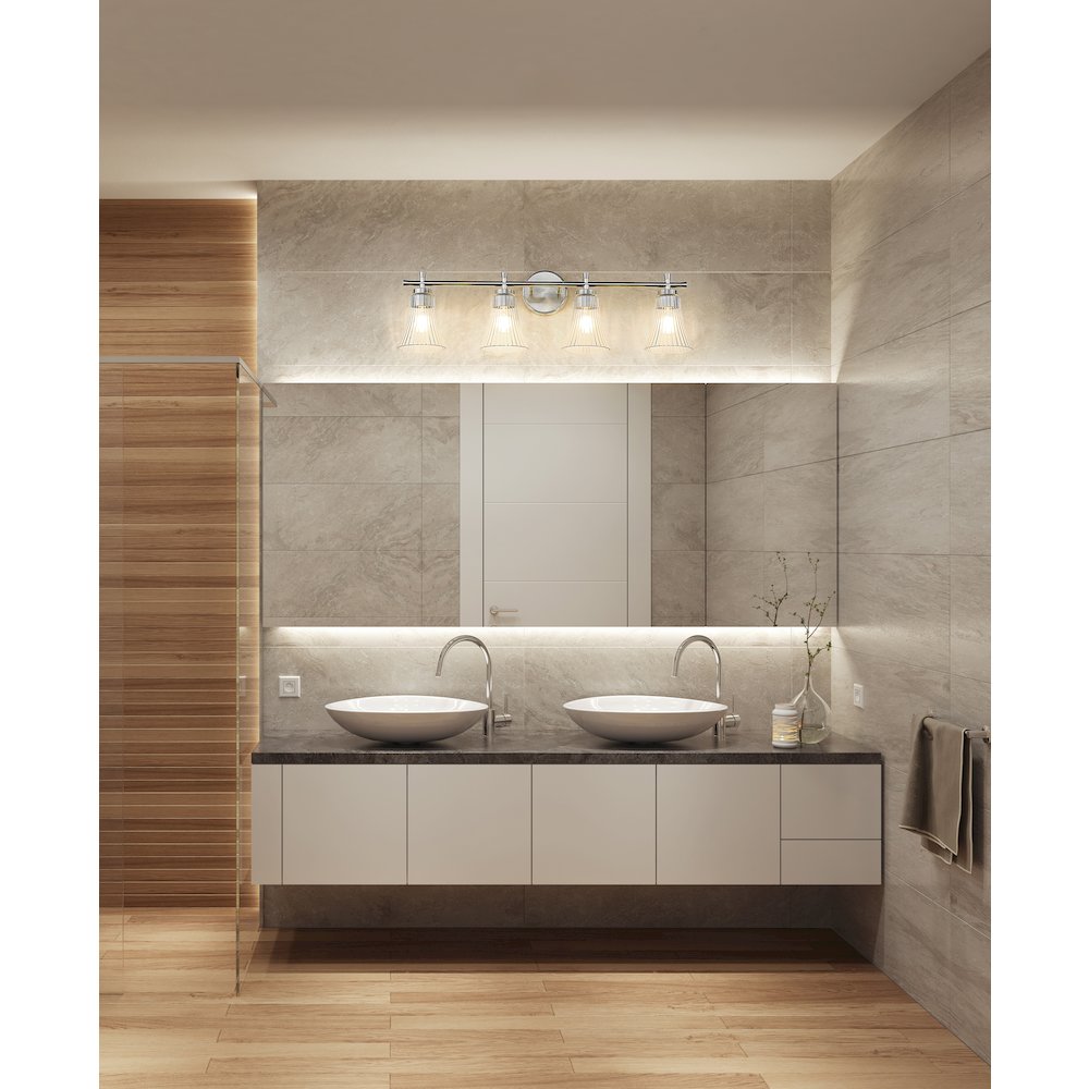 Z-Lite Belle 4 Light Vanity in Brushed Nickel color, Steel frame