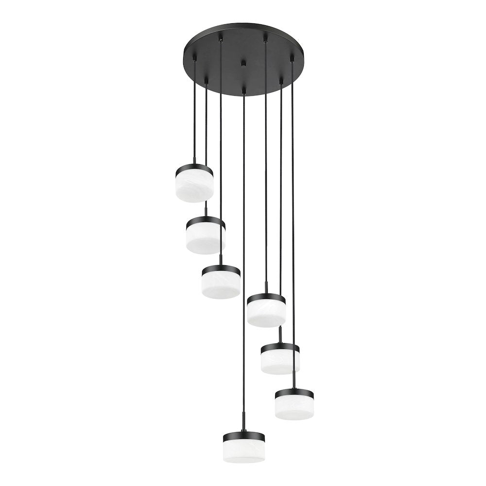 Z-Lite 7 Light Chandelier, Matte Black