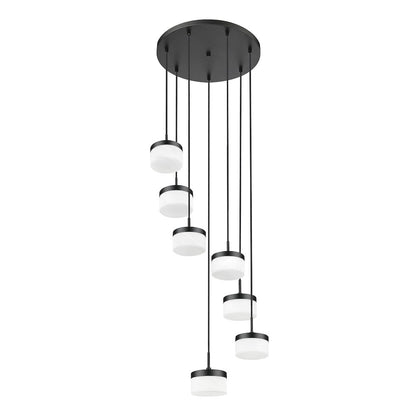 Z-Lite 7 Light Chandelier, Matte Black