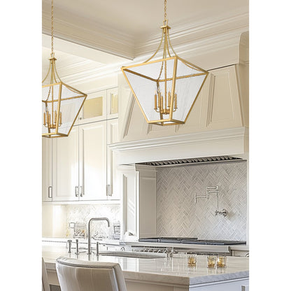 Z-Lite 6 Light Chandelier, Rubbed Brass