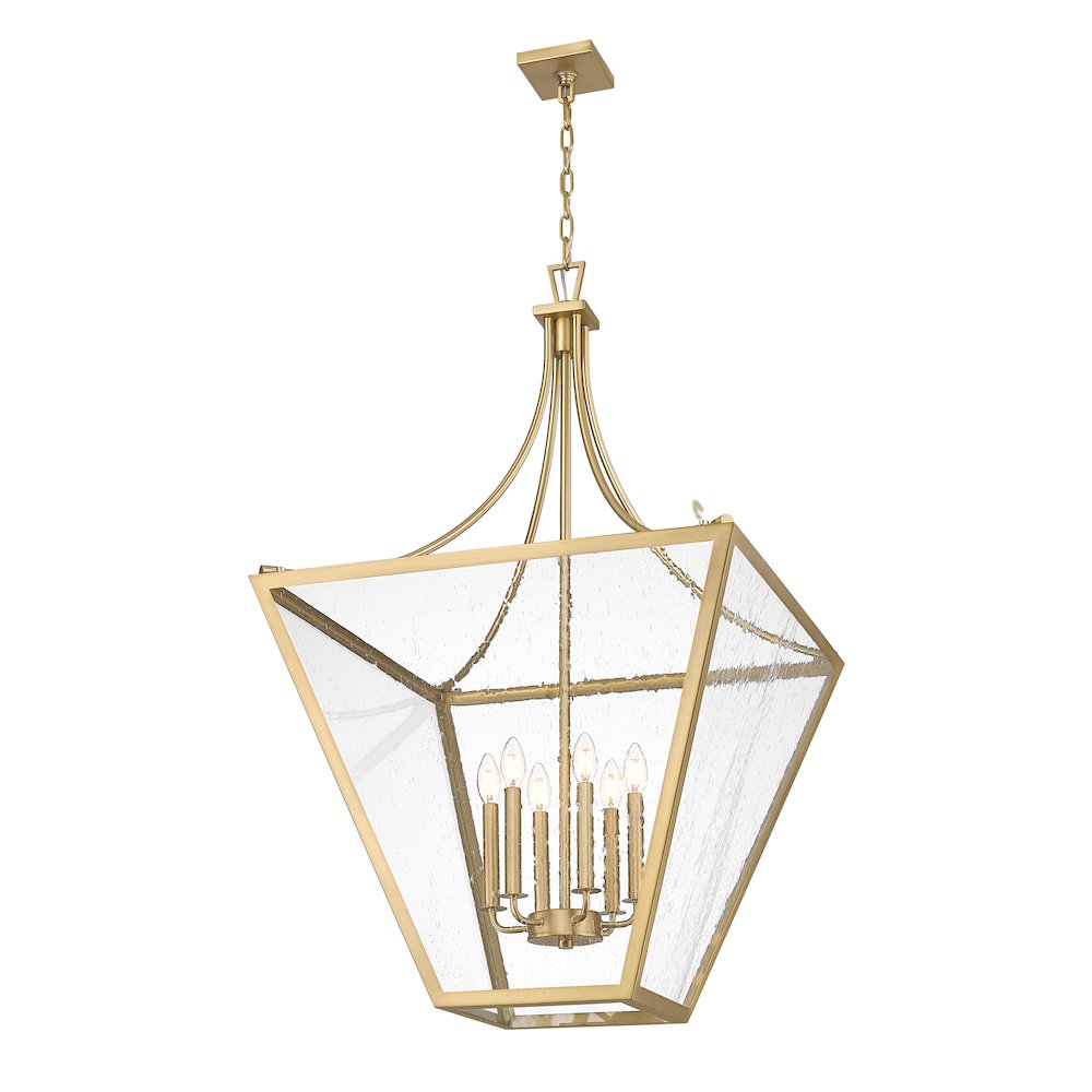 Z-Lite 6 Light Chandelier, Rubbed Brass