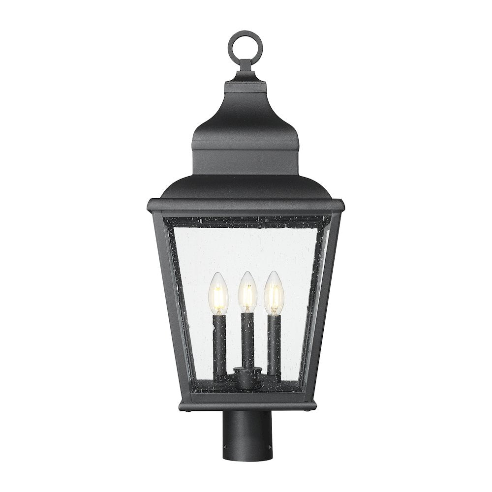 Z-Lite 3 Light Outdoor Post Mount Fixture, Sand Black