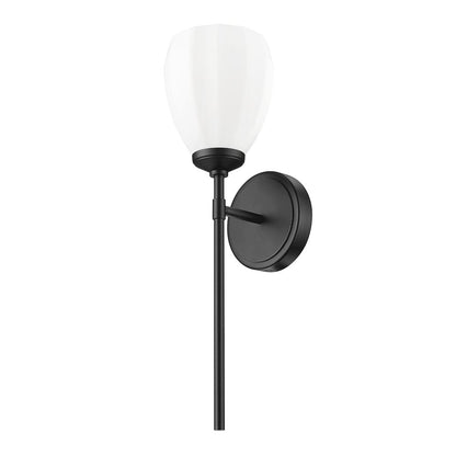 Z-Lite Oren 1 Light Wall Sconce in Matte Black color, Steel frame
