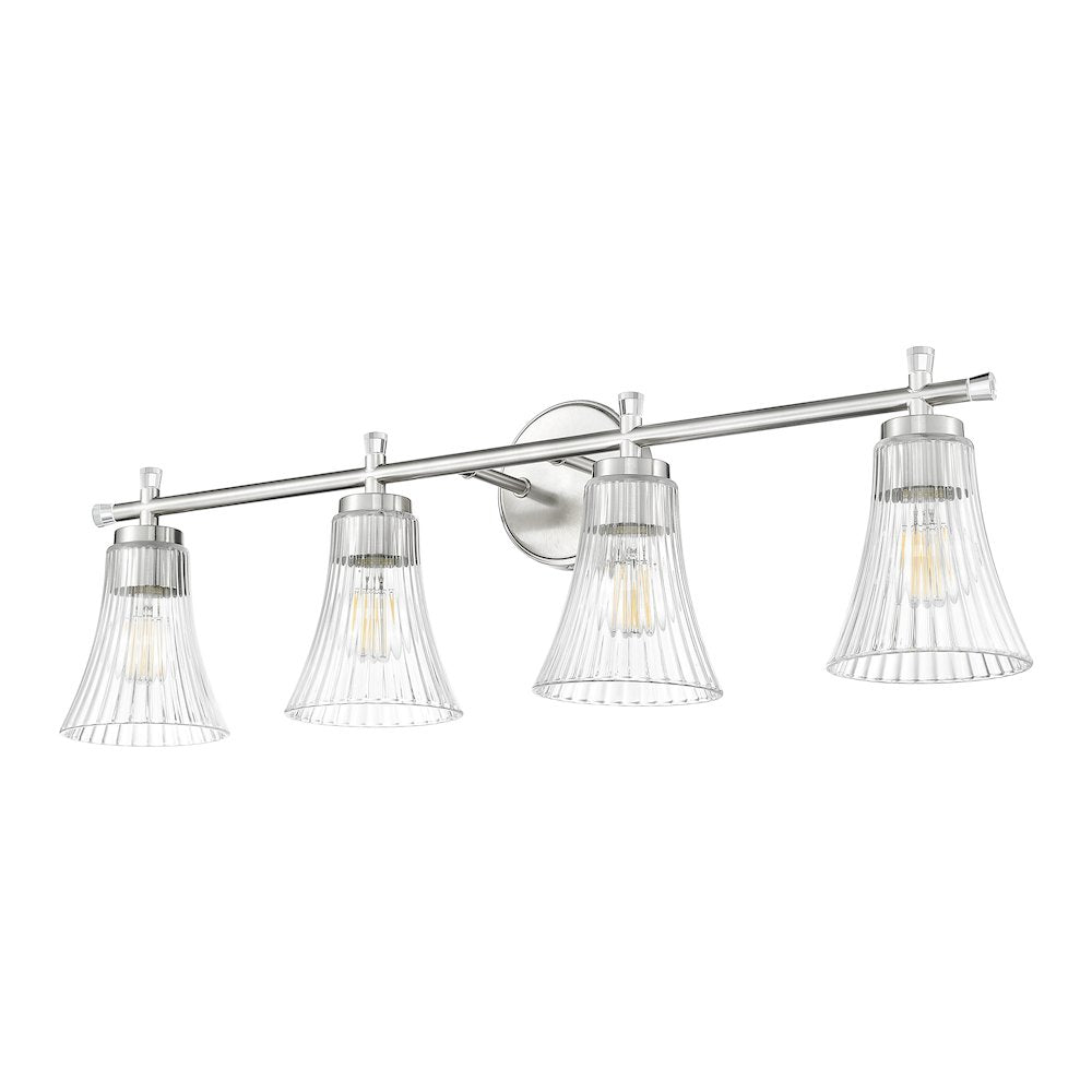 Z-Lite Belle 4 Light Vanity in Brushed Nickel color, Steel frame