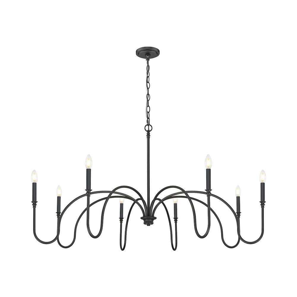 Z-Lite 8 Light Chandelier, Matte Black