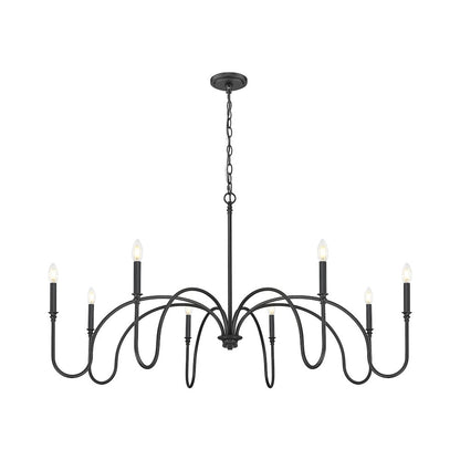 Z-Lite 8 Light Chandelier, Matte Black