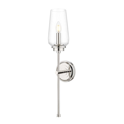 Z-Lite 1 Light Wall Sconce, Polished Nickel
