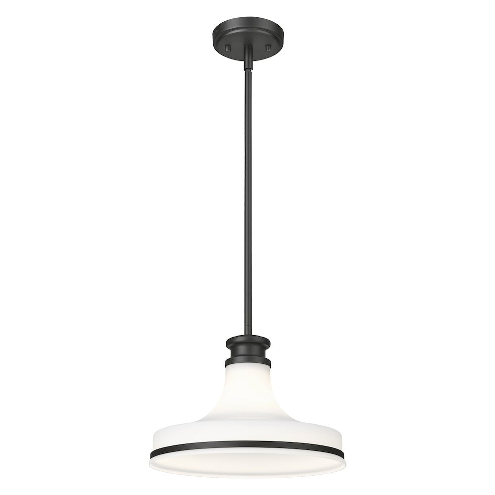 Z-Lite 1 Light Pendant, Matte Black