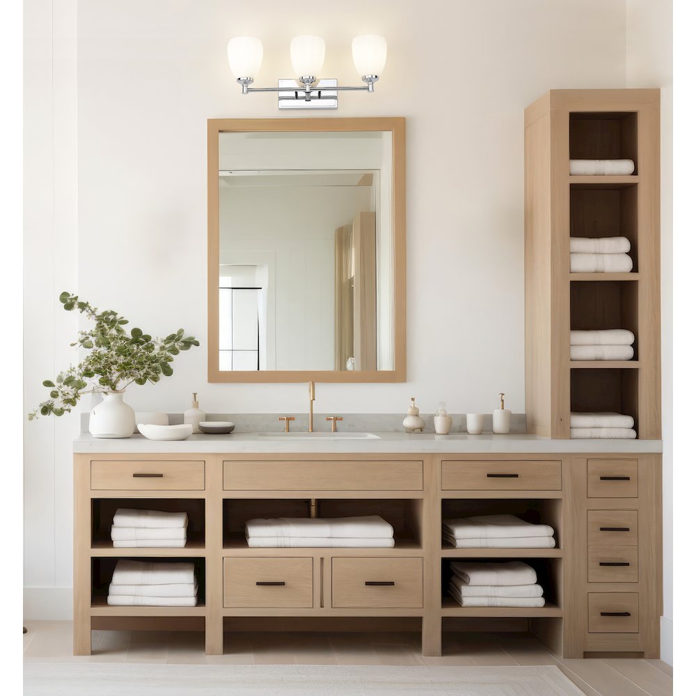 Z-Lite Oren 3 Light Vanity in Chrome  color, Steel frame
