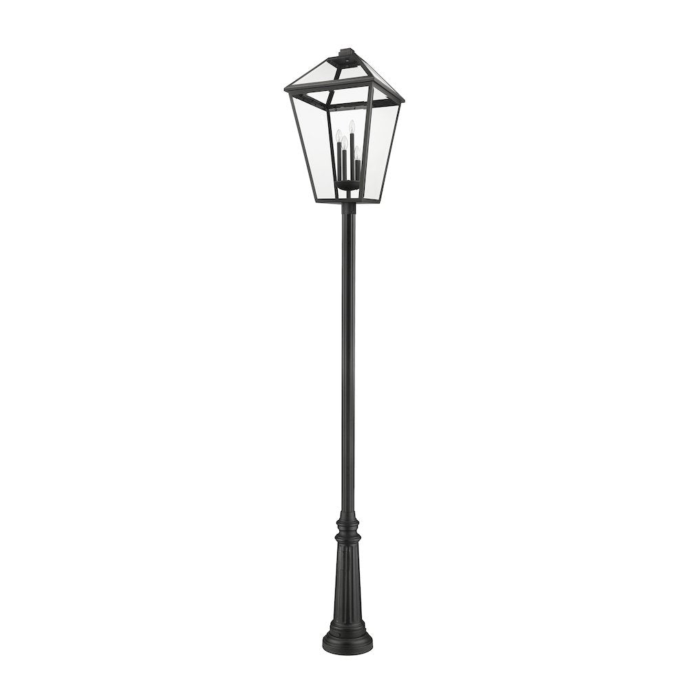 Z-Lite Talbot 4 Light Outdoor Post Mounted Fixture, Black