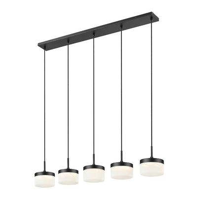 Z-Lite 5 Light Linear Chandelier, Matte Black