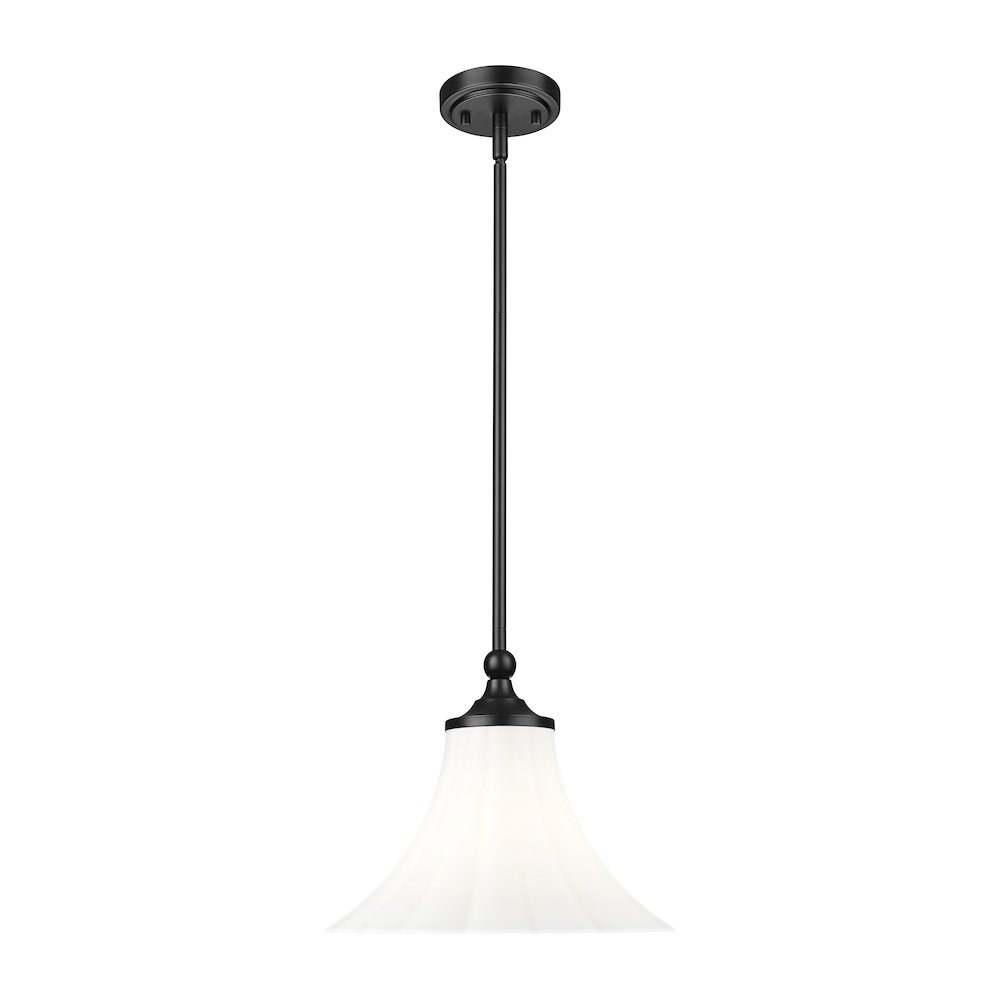 Z-Lite 1 Light Pendant, Matte Black