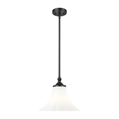 Z-Lite 1 Light Pendant, Matte Black