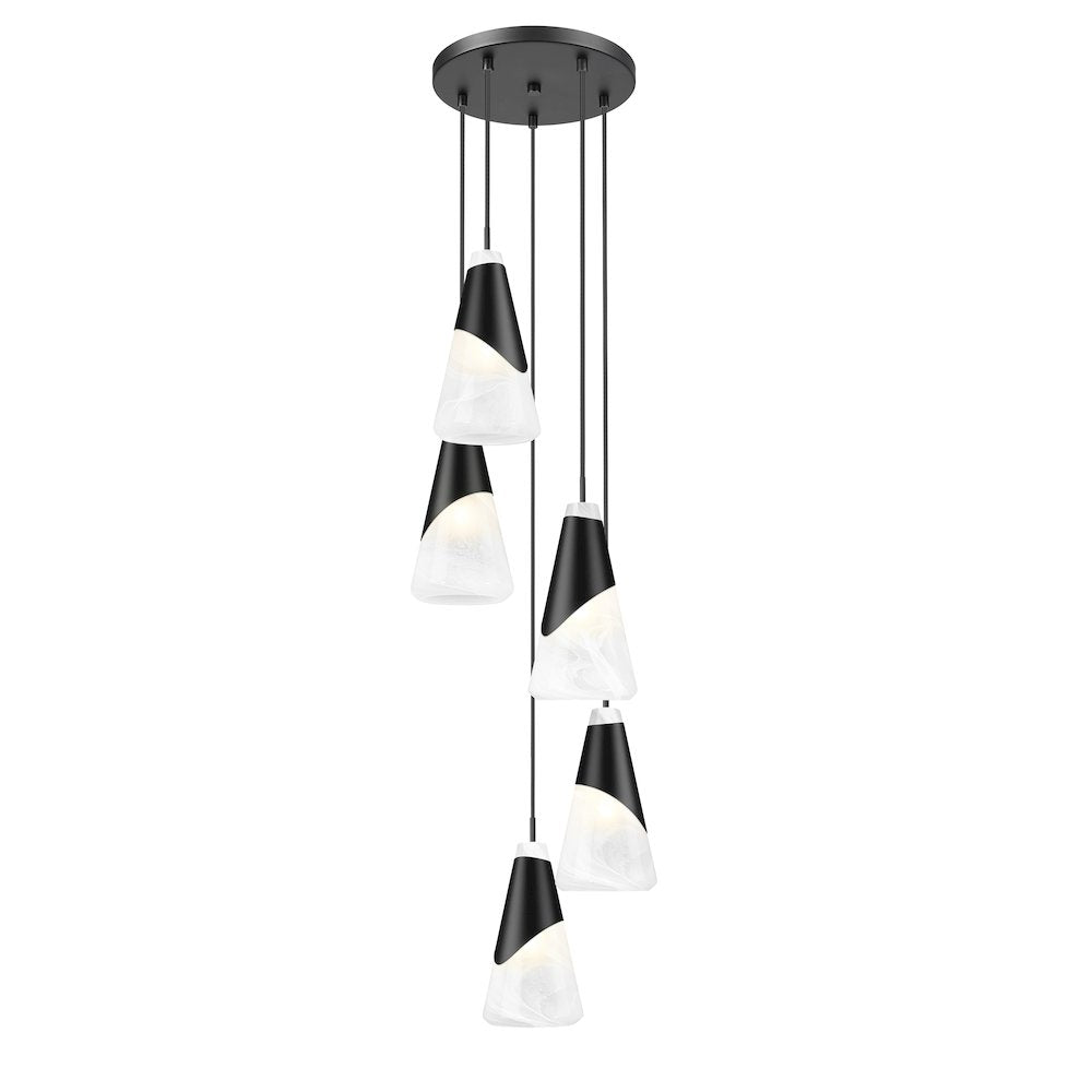Z-Lite Aimie 5 Light Chandelier, Matte Black