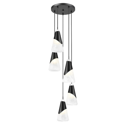 Z-Lite Aimie 5 Light Chandelier, Matte Black