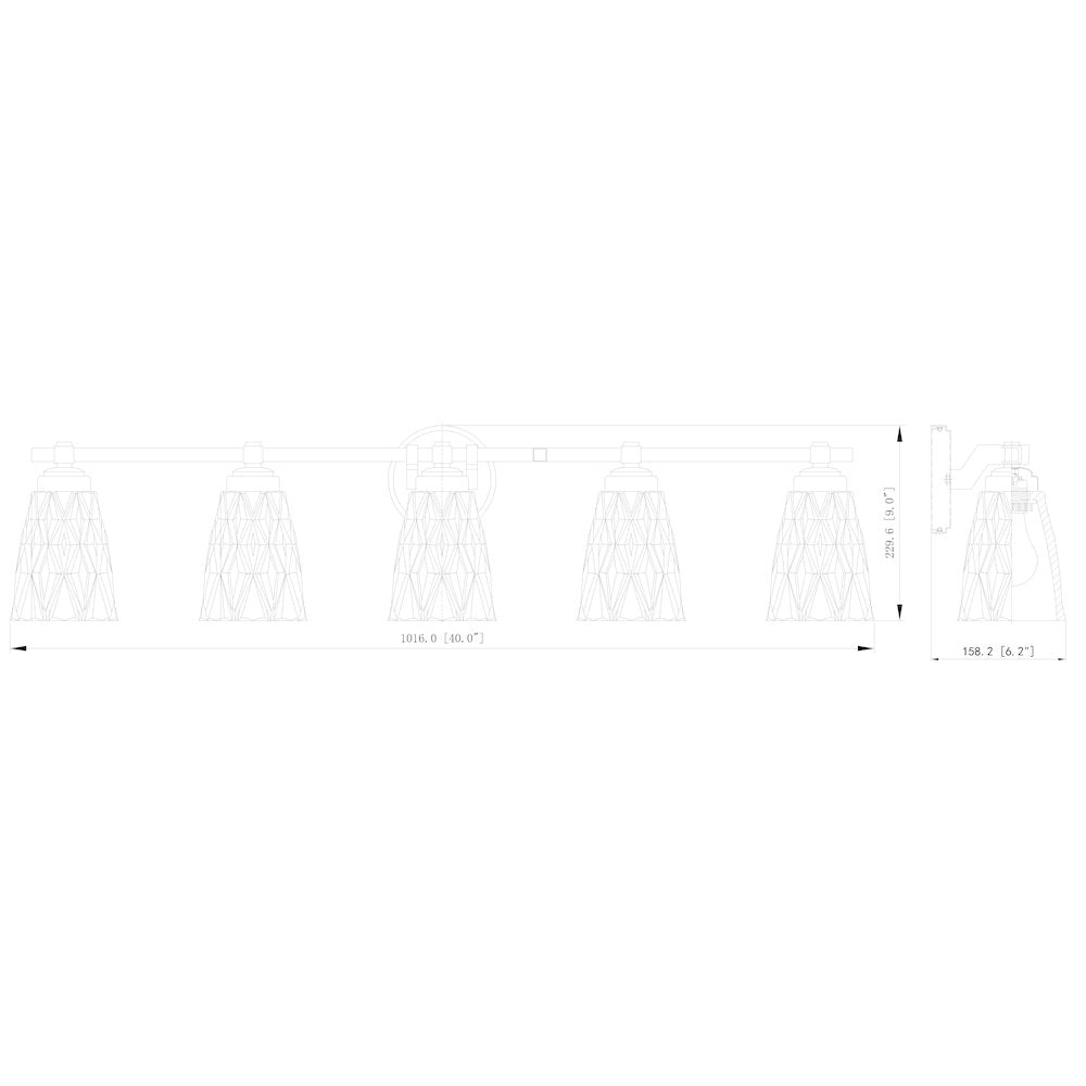 Z-Lite 5 Light Vanity, Matte Black