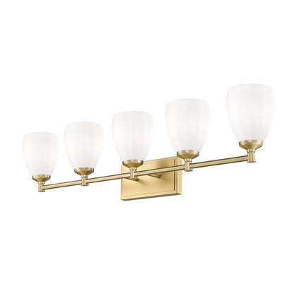 Z-Lite Oren 5 Light Vanity in Modern Gold color, Steel frame