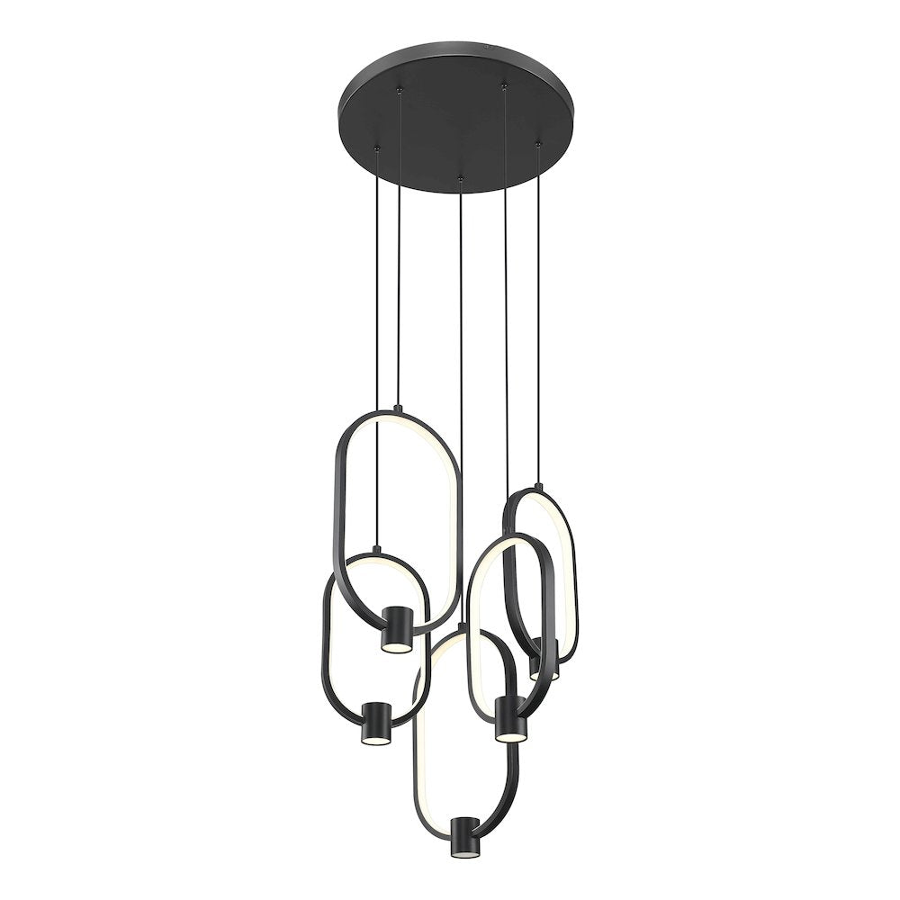 Z-Lite 5 Light Chandelier, Matte Black