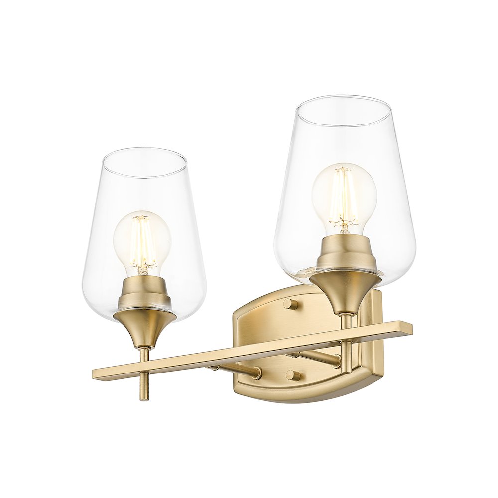 Z-Lite 2 Light Vanity, Burnished Brass