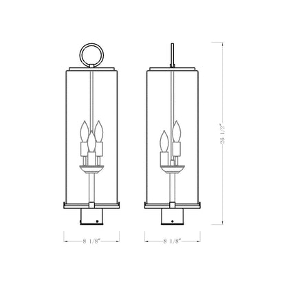 Z-Lite 3 Light Outdoor Post Mount Fixture