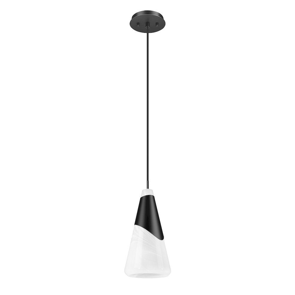 Z-Lite Aimie 1 Light Pendant, Matte Black