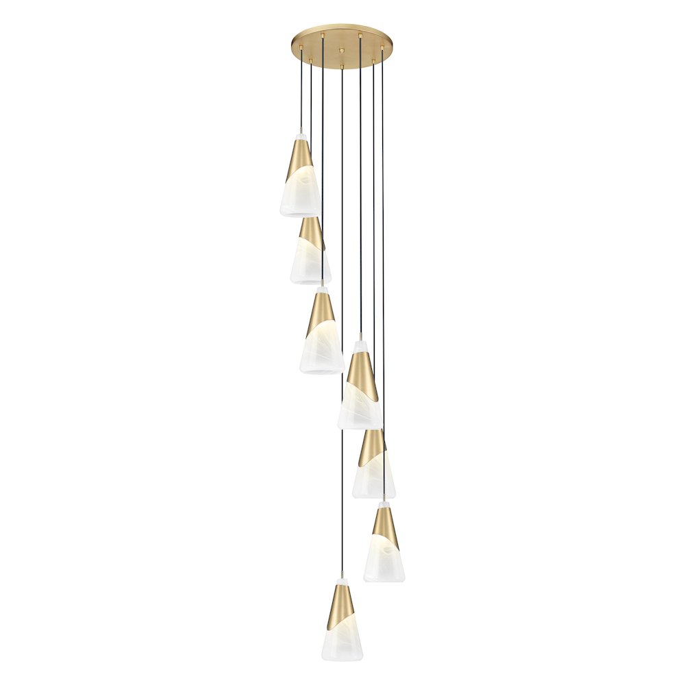 Z-Lite Aimie 7 Light Chandelier, Modern Gold