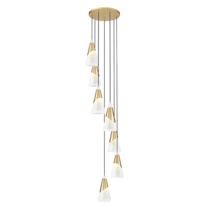 Z-Lite Aimie 7 Light Chandelier, Modern Gold