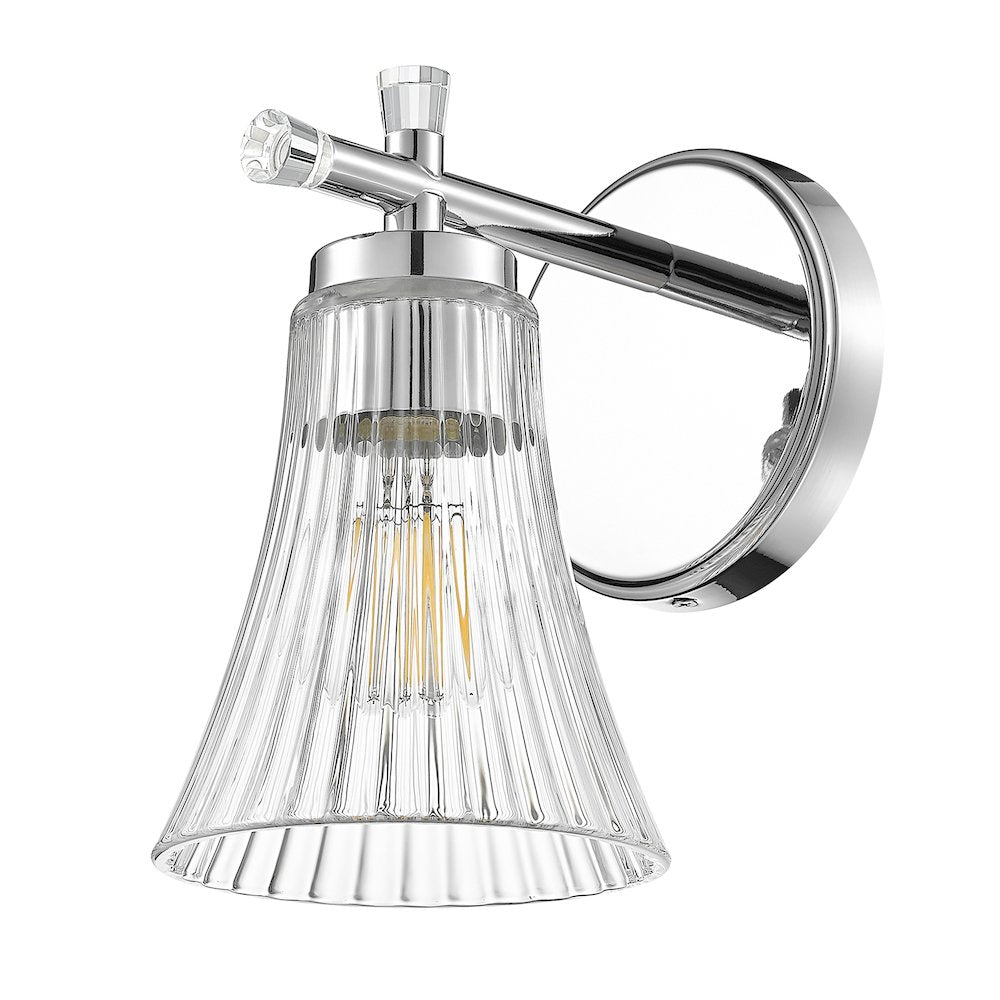 Z-Lite Belle 1 Light Wall Sconce in Chrome color, Steel frame