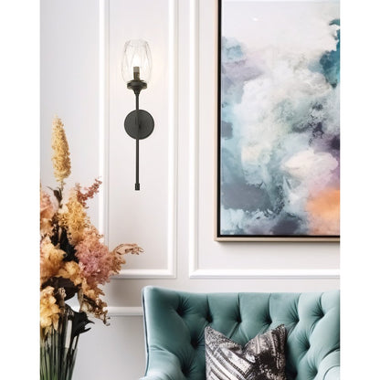 Z-Lite 1 Light Wall Sconce, Matte Black