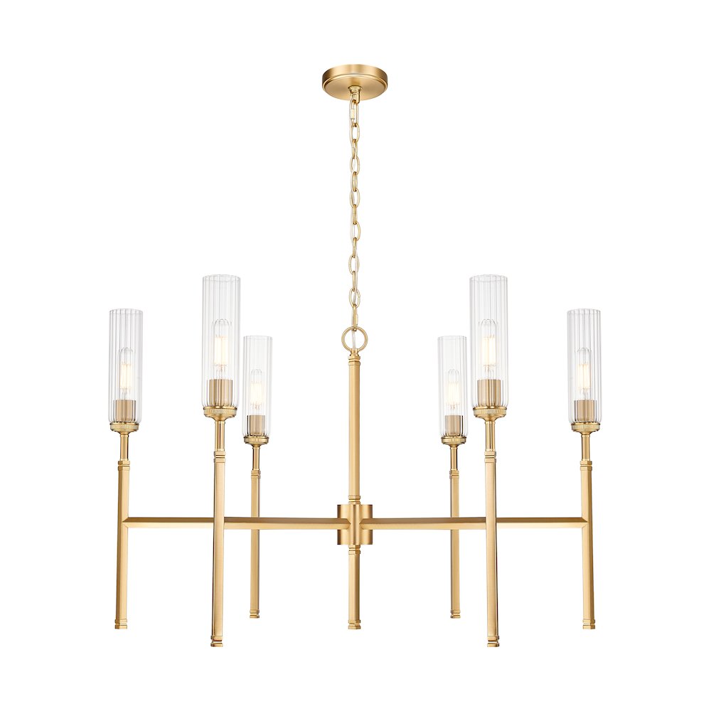 Z-Lite 6 Light Chandelier, Modern Gold