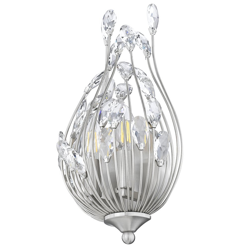 Z-Lite 2 Light Wall Sconce, Brushed Nickel