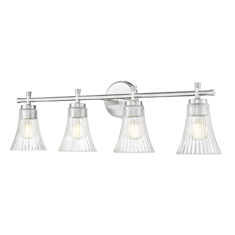 Z-Lite Belle 4 Light Vanity in Brushed Nickel color, Steel frame