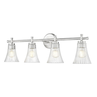 Z-Lite Belle 4 Light Vanity in Brushed Nickel color, Steel frame